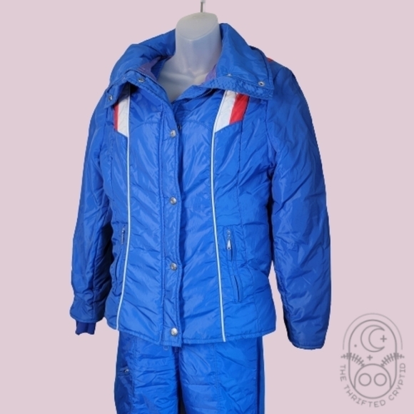 Obermeyer Vintage 2 Piece Blue Snowsuit - Picture 1 of 14